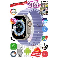 Bunnys Samsung Galaxy M23 Uyumlu Akıllı Saat Ultra Max 2024 Kordon Hediyeli Amoled Ekran