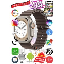 Bunnys Samsung Galaxy A30 Uyumlu Akıllı Saat Ultra Max 2024 Kordon Hediyeli Amoled Ekran