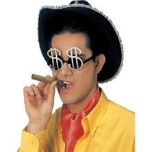 Markport Dolar Temalı Gümüş Renk Parti Gözlüğü 12X7 cm