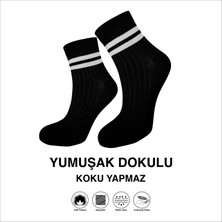 Sweex Yüksek Kalite Çizgili Likralı Yumuşak Dokulu Kadın Soket Çorap 3 Çift