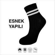 Sweex Yüksek Kalite Çizgili Likralı Yumuşak Dokulu Kadın Soket Çorap 3 Çift