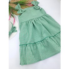 Butik Kız Çocuk Şapka Elbise Ikili Takım Askılı Askıları Fiyonklu