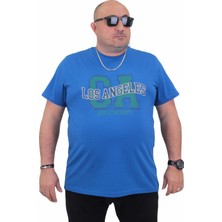 Moc Grande Mocgrande Erkek Büyük Beden Sıfır Yaka Tişört Los Angeles 24136 Saks