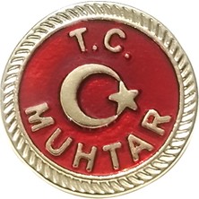 Hiçdurmaal Muhtar  Yaka Rozeti Parlak Kırmızı Renkli 1 Adet