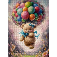 Tablomega Ahşap Mdf Puzzle Yapboz Uçan Balonlar ve Yavru Ayı 500 Parça 50*70 cm