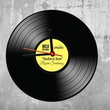 Hediyemen Müzik Plağı Tasarımlı Duvar Saati