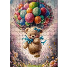 Tablomega Ahşap Mdf Puzzle Yapboz Uçan Balonlar ve Yavru Ayı 255 Parça 35*50 cm