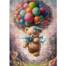 Tablomega Ahşap Mdf Puzzle Yapboz Uçan Balonlar ve Yavru Ayı 120 Parça 25*35 cm