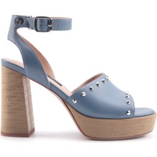 Nine West Caneb2 4fx Mavi Kadın Topuklu Sandalet