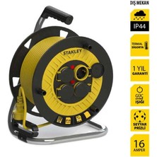 Stanley Profesyonel Makaralı Kablo  St-P Serisi Termikli IP44 , 4 Kapaklı Soketli 50 Metre 3x1,5mm