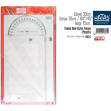 Hatas Teknik Okul Çizim Takımı (Poşetli) (26 Cm Gönyeli) No:0825