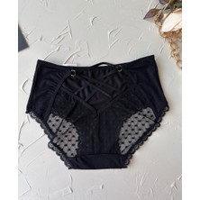 Intive Lingerie Pointy Love Kalpli Transparan Kumaş Arkası Dekolte Şeritli Yüksek Bel Slip