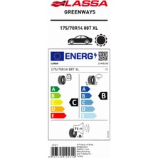 Lassa 175/70 R14 88T Xl Greenways Oto Yaz Lastiği (Üretim Yılı: 2024)