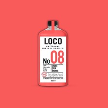 LocoShop NO 08 Lychee/Liçi Çilek Ananas Artizanal Alkolsüz Karışım Taze Sıkma Meyve Kokteyl Mix 900 ml