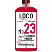 LocoShop No 23 Ahududu Passion Fruit Artizanal Alkolsüz Karışım Taze Sıkma Meyve Kokteyl Mix 900 ml