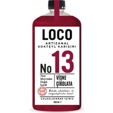 LocoShop No 13 Vişne Çikolata Artizanal Alkolsüz Karışım Taze Sıkma Meyve Kokteyl Mix 900 ml