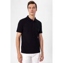 Süvari Polo Yaka Regular Kalıp Armürlü Tişört
