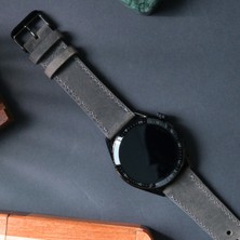 Vagave Xiaomi Mi Watch Xiaomi S3 - S2 - S1 Active 22MM Hakiki Deri Kordon Gri Deri Kayış Akıllı Saat Kordonu