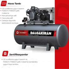 Dalgakıran 250 Lt. Kompresör 380V 3kw/4hp Tek Kademeli 7 Bar D4-300