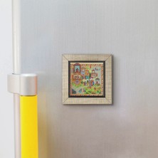 Sadrazam Saray Bahçesi Minyatür Baskılı Mdf MAGNETKRT-119BUZDOLABI Süsü