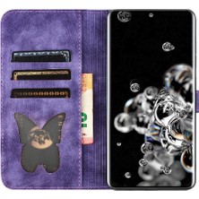 Bdt Shop Samsung Galaxy S20 Ultra Cüzdan Kılıf Tutucu Kapak Kabartmalı Kedi (Yurt Dışından)