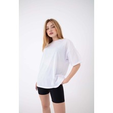 Yakamel Kadın Bol Kesim Yazlık Penye T-Shirt Comfort