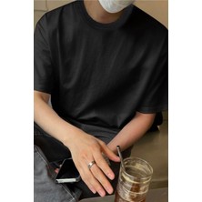 Yakamel Erkek Oversize Rahat Bol Nefes Alan T-Shirt