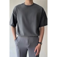 Yakamel Erkek Oversize Rahat Bol Nefes Alan T-Shirt