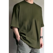 Yakamel Erkek Oversize Rahat Bol Nefes Alan T-Shirt