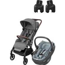 Maxi-Cosi Soho-Coral 360 Modüler Ana Kucaklı Ultra Kompakt  Seyahat Sistem Bebek Arabası Essential Grey