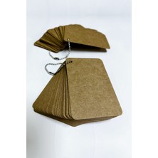 Not Kartları, Metal Zincirli Kraft Flash Bilgi Kartları 1 Adet 50 Yaprak Paketli