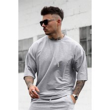 Yakamel Erkek Oversize Kısa Kollu T-Shirt