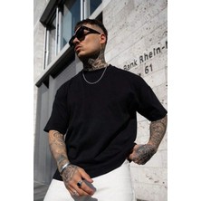 Yakamel Erkek Oversize Kısa Kollu T-Shirt