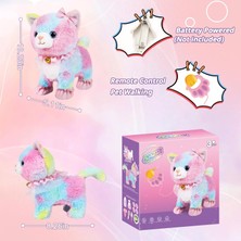 Cacao Interaktif Elektronik Peluş Oyuncak Yürüyen ve Havlayan Robot Kedi Peluş Kedi Kızlar Için Uzaktan Kumanda Yavru Kedi (Renkli Kedi)1 (Yurt Dışından)
