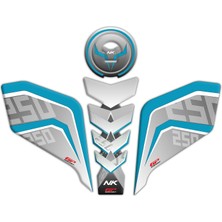 GP Kompozit CF Moto 250 NK 2018-2022 Uyumlu Tank Pad Seti Turkuaz