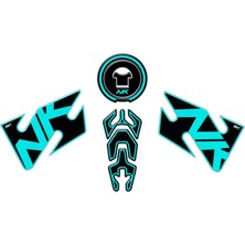 GP Kompozit CF Moto 400 NK / 650 NK 2020 Uyumlu Tank Pad Seti Turkuaz