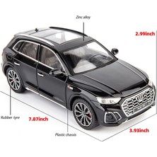 Cacao Audi Q5 Suv Model Araba Için 1/24 Uyumlu, Çinko Alaşım Geri Çekin Oyuncak Araba Çocuklar Için Ses ve Işık ile Erkek Kız Hediye (Siyah)1 (Yurt Dışından)