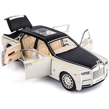 Cacao Saytay 1/24 Rolls-Royce Phantom Model Araba, Çinko Alaşımı Geri Çekin Oyuncak Araba Çocuklar Için Ses ve Işık ile Erkek Kız Hediye (Beyaz) ST-0011 (Yurt Dışından)