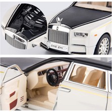 Cacao Saytay 1/24 Rolls-Royce Phantom Model Araba, Çinko Alaşımı Geri Çekin Oyuncak Araba Çocuklar Için Ses ve Işık ile Erkek Kız Hediye (Beyaz) ST-0011 (Yurt Dışından)