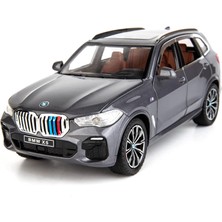 Cacao 1:24 Bmw X5 Suv Model Araba Oyuncak Için Uyumlu, Çinko Alaşım Geri Çekin Oyuncak Araba Çocuklar Için Ses ve Işık ile Erkek Kız Hediye (Gri)1 (Yurt Dışından)