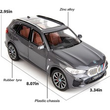 Cacao 1:24 Bmw X5 Suv Model Araba Oyuncak Için Uyumlu, Çinko Alaşım Geri Çekin Oyuncak Araba Çocuklar Için Ses ve Işık ile Erkek Kız Hediye (Gri)1 (Yurt Dışından)