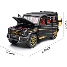 Cacao Zarif Araba Modeli 1/24 Benz G63 Amg Model Araba, Çinko Alaşımı Geri Çekin Oyuncak Araba Çocuklar Için Ses ve Işık ile Erkek Kız Hediye (Siyah)1 (Yurt Dışından)