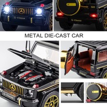 Cacao Zarif Araba Modeli 1/24 Benz G63 Amg Model Araba, Çinko Alaşımı Geri Çekin Oyuncak Araba Çocuklar Için Ses ve Işık ile Erkek Kız Hediye (Siyah)1 (Yurt Dışından)