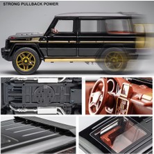 Cacao Zarif Araba Modeli 1/24 Benz G63 Amg Model Araba, Çinko Alaşımı Geri Çekin Oyuncak Araba Çocuklar Için Ses ve Işık ile Erkek Kız Hediye (Siyah)1 (Yurt Dışından)