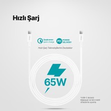Ttec Usb-C -200CM 65W Pd/qc Beyaz Hızlı Şarj/data Kablosu