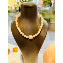 Luna Jewellery Barok Incili Morganit Doğal Taşlı Kolye