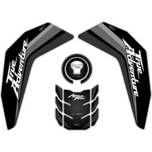 GP Kompozit Honda Africa Twin CRF1000L Adventure 2016-2019 Uyumlu Tank Pad Seti Siyah