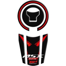 GP Kompozit Honda MSX125 2012-2018 Uyumlu Tank Pad Seti Siyah-Kırmızı