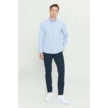 Altınyıldız Classics Slim Fit Dar Kesim Düğmeli Gömlek Yaka Uzun Kollu Gömlek