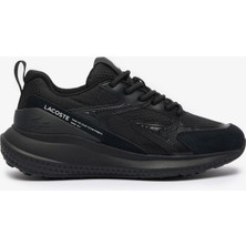 Lacoste L003 Evo Kadın Siyah Sneaker Düz Taban Kauçuk Malzeme ile Şık ve Rahat
